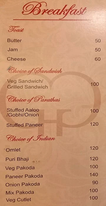 Pluto Restaurant menu 