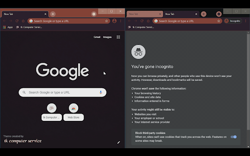 tk Computer Service Chrome Theme (Dark)
