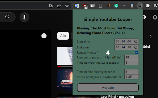 Simple Youtube Looper