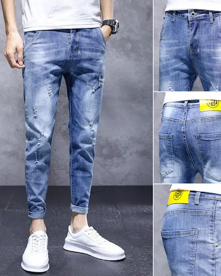 Denim Jeans 2022 Summer New Casual Pants Jean Slim Elasti... - 3