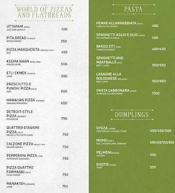 C53 - The World Cuisine menu 