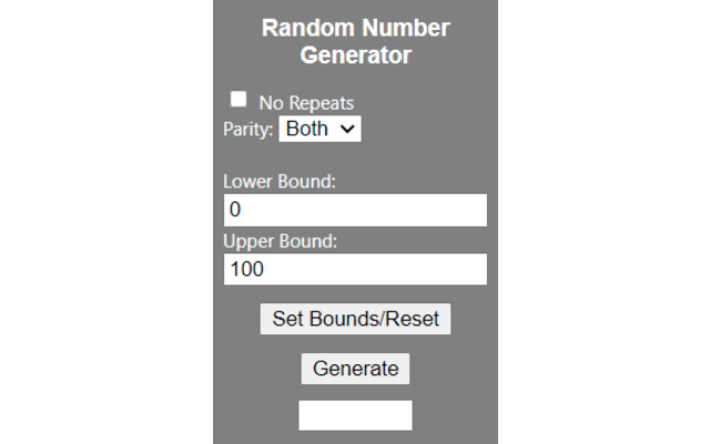 Random Number Generator chrome extension