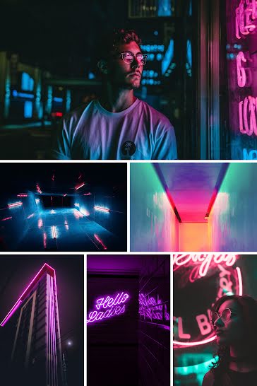Neon Collage - Pinterest Pin template