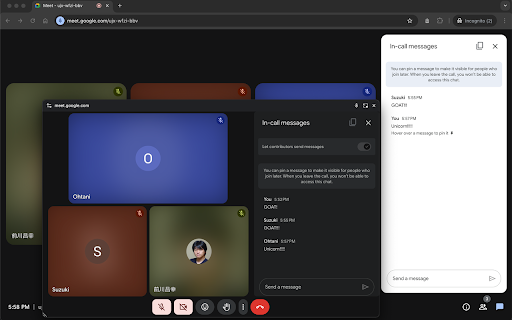 Google Meet Chat to Clipboard