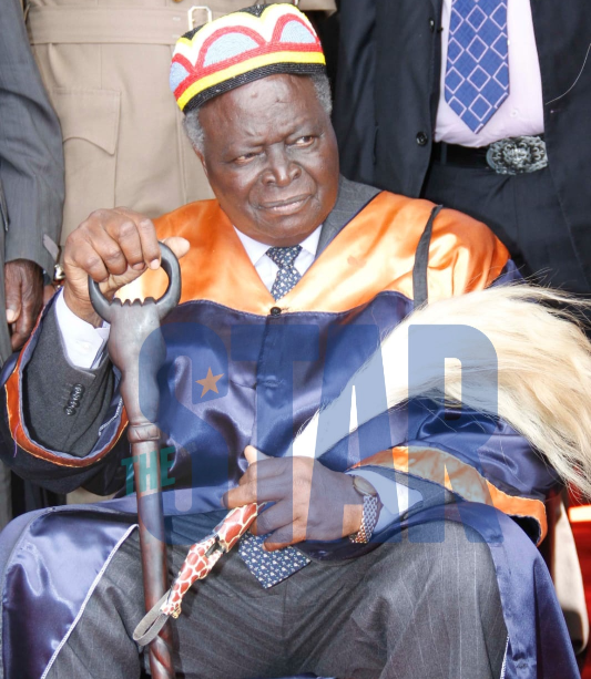 President Mwai Kibaki when he was crowned a Luo Elder in Kisumu. President Uhuru Kenyatta has announced the he past on today aged 90yrs.