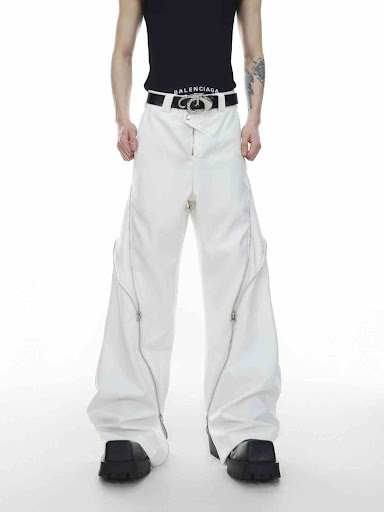 Title 5, Niche Structure Design Zipper Split Pants offer...