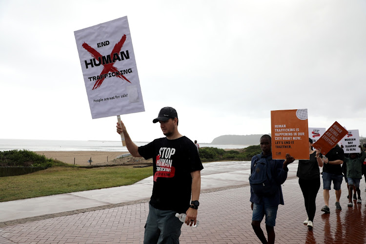 Durban residents joined people in 278 cities across the world to participate in a single line walk to raise awareness of human trafficking. File image