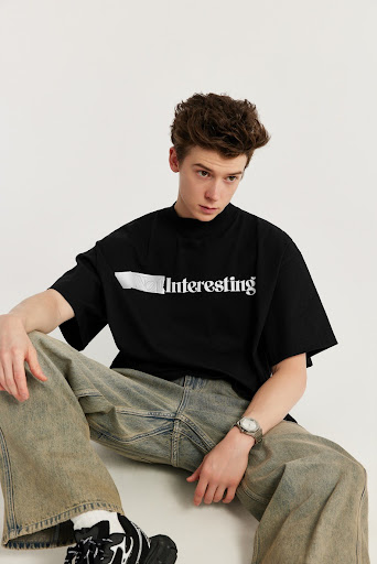 Title 14, American style small turtleneck tee with silico...