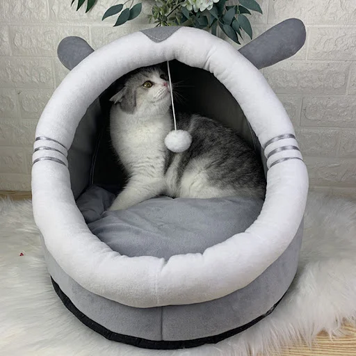 Sweet Cat Bed Warm Pet Basket Cozy Kitten Lounger Cushion Cat House Tent Very Soft Small Dog Mat Bag For Washable Cave C