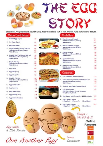 The Egg Story menu 