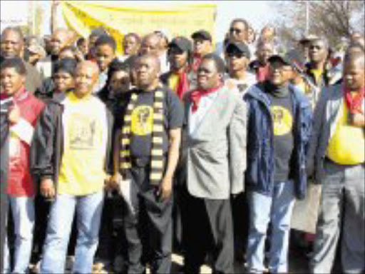 UNITED: The Azanian People's Organisation, Black People's Convention and the Socialist Party of Azania meet at a June 16 rally. Pic. Bafana Mahlangu. 16/06/08. © Sowetan.