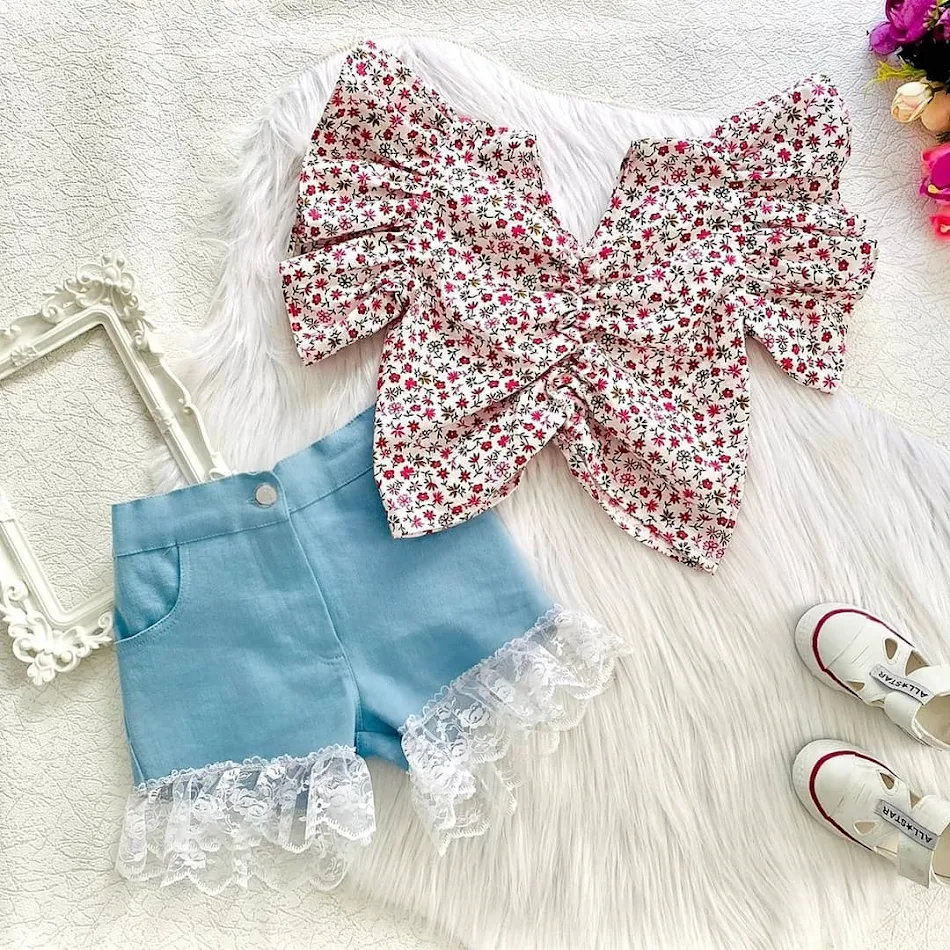 Camiseta para meninas roupa de verão para bebês meninas, tecido leve e respirável, ideal para o conforto e diversão sob o sol.