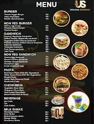 Universe Sandwich menu 1