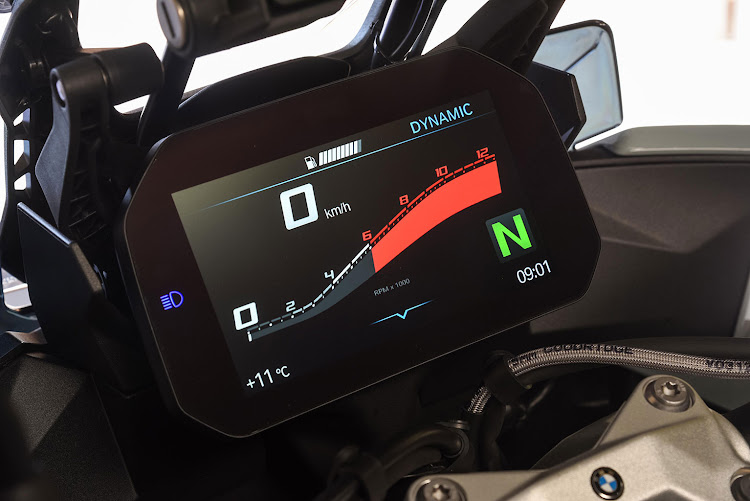 BMW S1000 XR instrument panel.