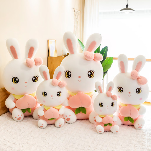 Title 2, New Cute Fruit Bunny Doll Plush Toy Peach Rabbi...