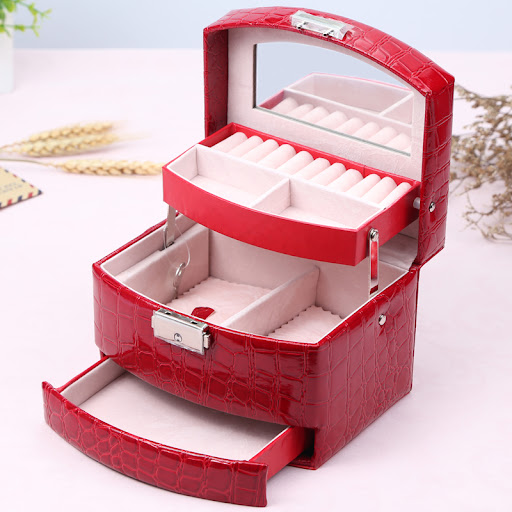 Title 2, 3 Layers Leather Jewelry Boxes Keep your jewelr...