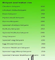 Mughlai Thali menu 1