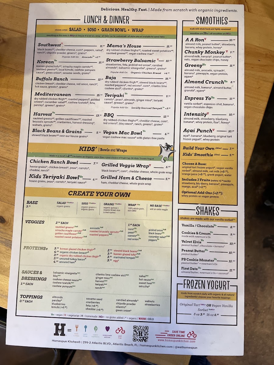 Lunch & Dinner menu