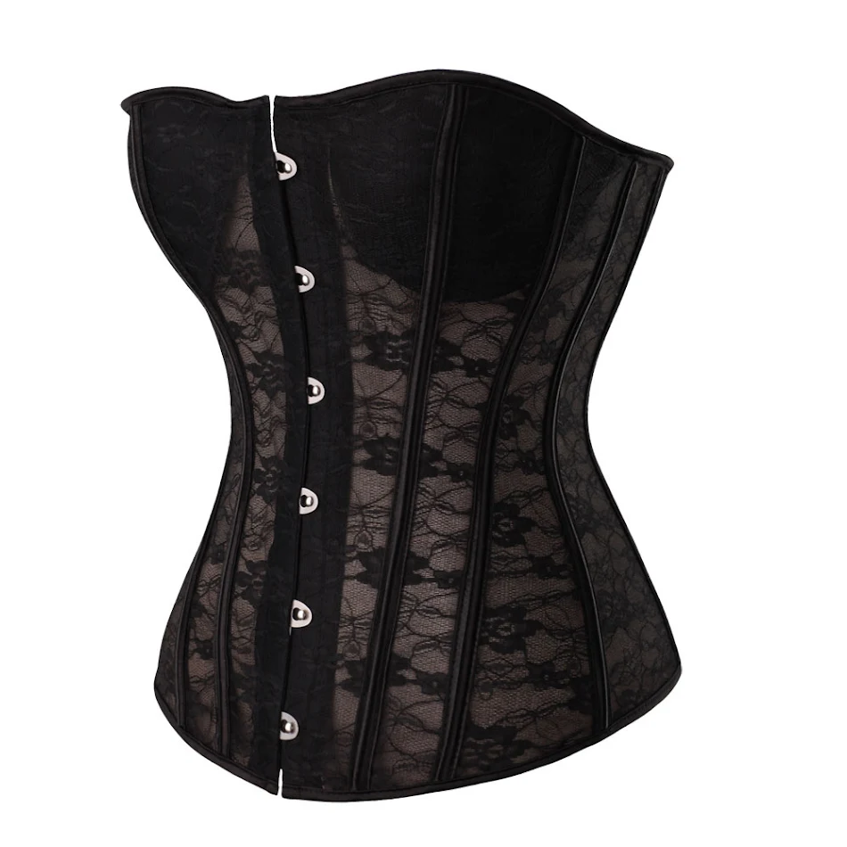 Corsetto con supporto per il seno, modellante l'addome, in pizzo. Scolpisci la tua silhouette, valorizza il tuo décolleté e sentiti elegante.