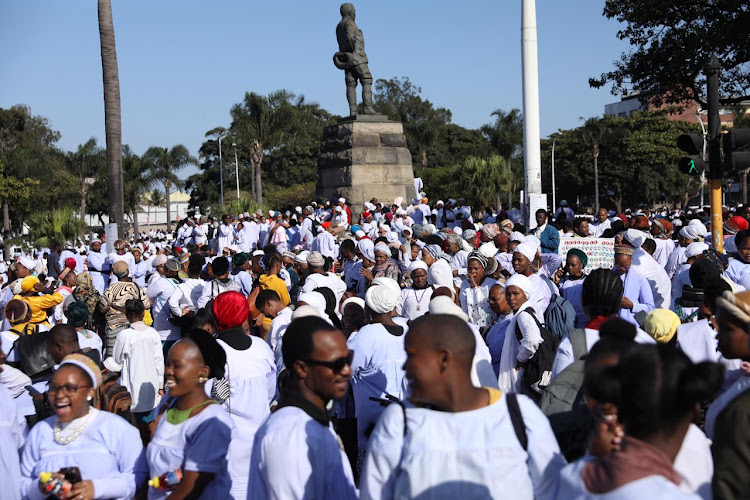 Tens of thousands of Shembe followers embarked on a walk from King Dinizulu Street to Moses Mabhida Stadium on Thursday.