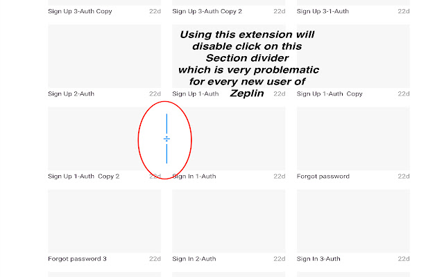 Zeplin: Hides section divider ;) chrome extension