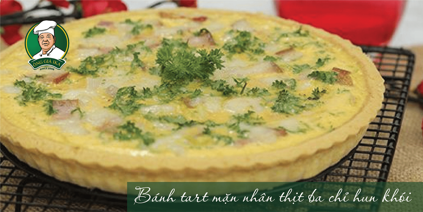 Bánh tart mặn nhân thịt ba chỉ hun khói IKA