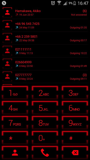 Theme for ExDialer Neon Red