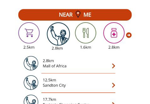 This is what the Mandela icon on Near Me looks like on websites including TimesLIVE and SowetanLIVE when viewed on a mobile phone.