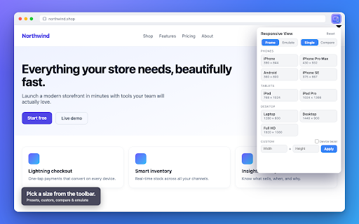 Responsive View screenshot 2
