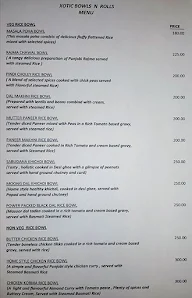 Xotic Bowls N Rolls menu 4