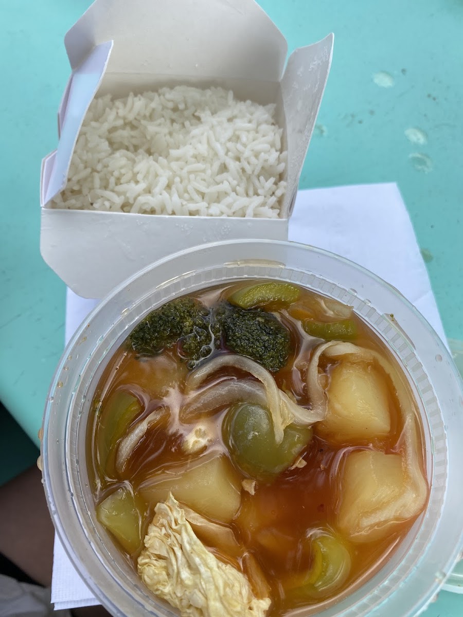 Vegetarian Sweet and Sour with White Rice