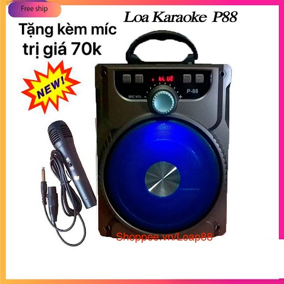 [Có Clip Sản Phẩm]Loa Kéo Karaoke Bluetooth P88, P89 Kiomic Âm Thanh Cực Đỉnh Pin Sạc Tiện Lợi - Tặng Micro Hát Cực Hay