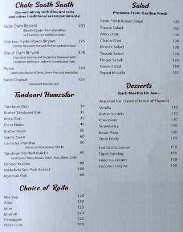 Mokshda Premium Lounge & Restaurant menu 