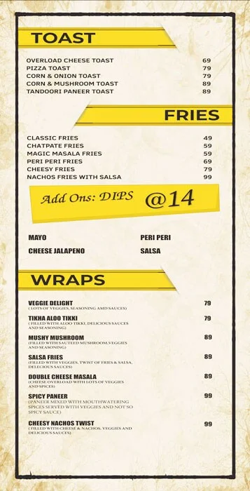 The Waffle House menu 