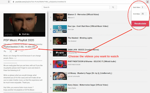 YouTube Playlist Duration