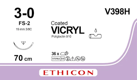 Vicryl 3/0 FS-2 70cm V398H