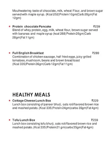 Nutri Solutions menu 