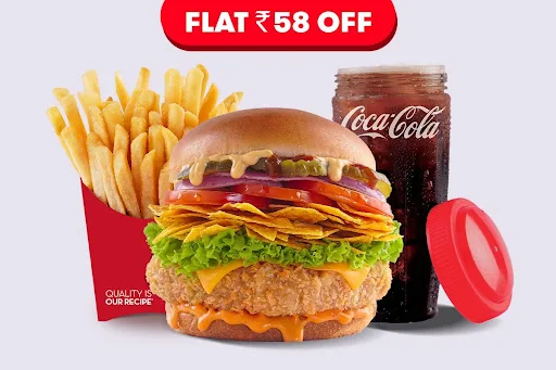 Non - Veg Mexicano Burger + Beverage + Fries Combo