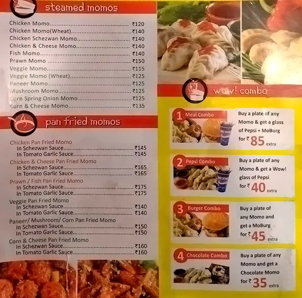 Wow! Momo menu 