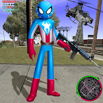 Cover Image of डाउनलोड US Spider Capitaine Stickman Rope Hero City Mafia 1.0 APK