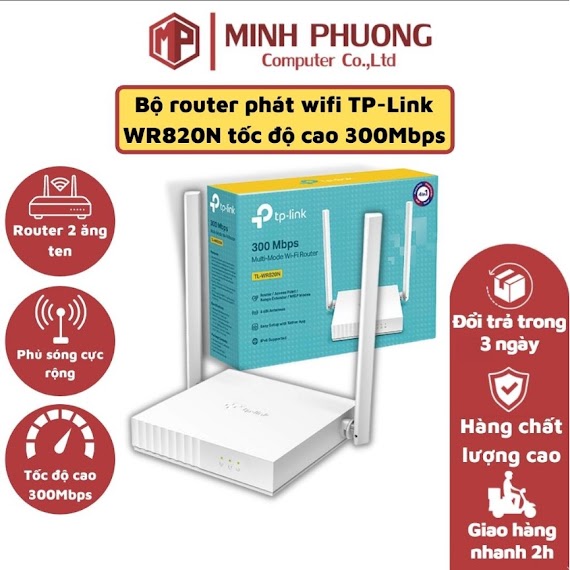Router Wifi Tp - Link Wr820N Tốc Độ 300Mbps