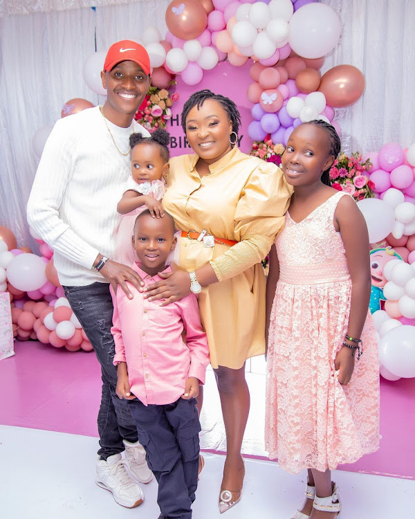 Samidoh, his wife Edday Nderitu and their kids