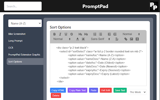 PromptPad 1.2 screenshot 2