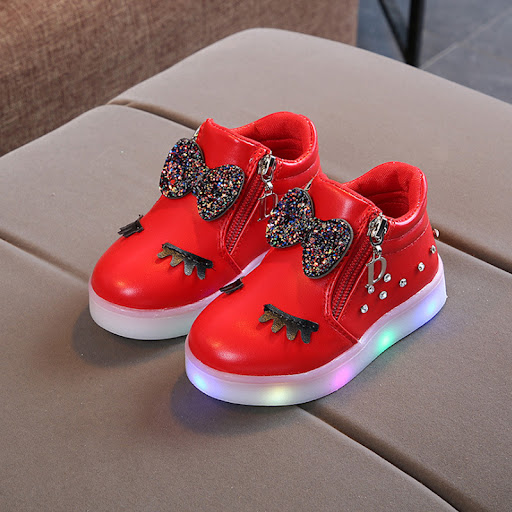 Title 5, Fashion Rhinestone Lights Childrens Shoes with...