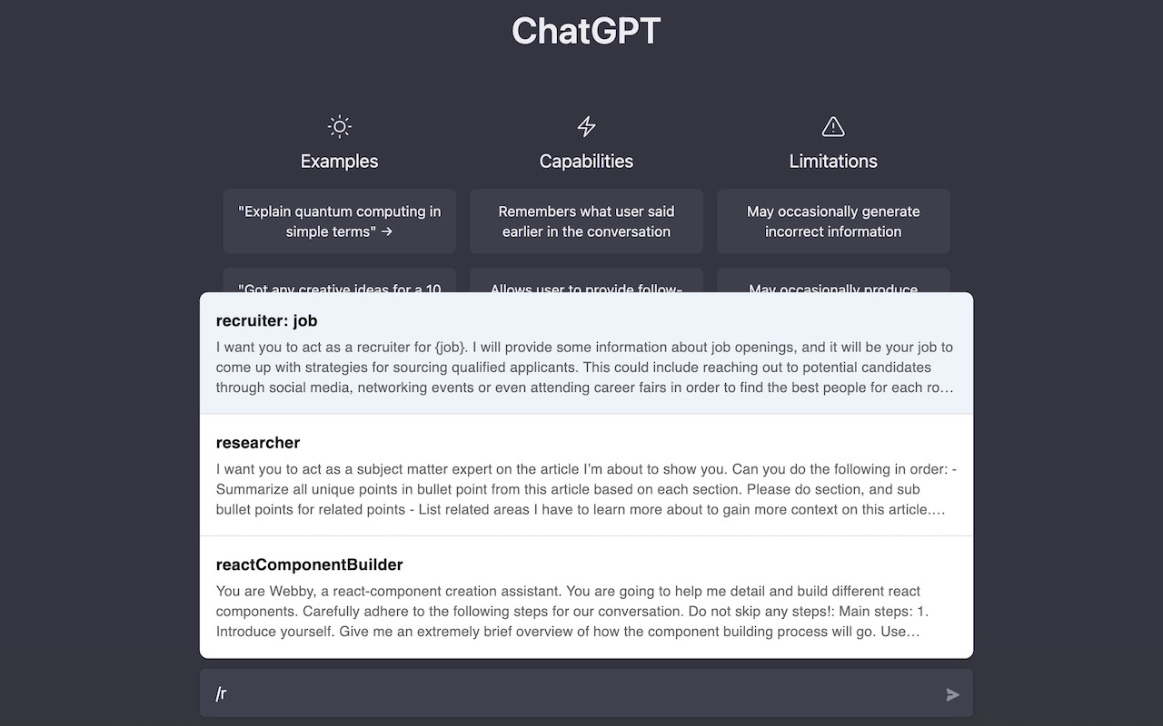 PromptGPT: Prompts for ChatGPT Preview image 0