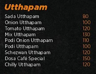 The Dosa Cafe menu 2