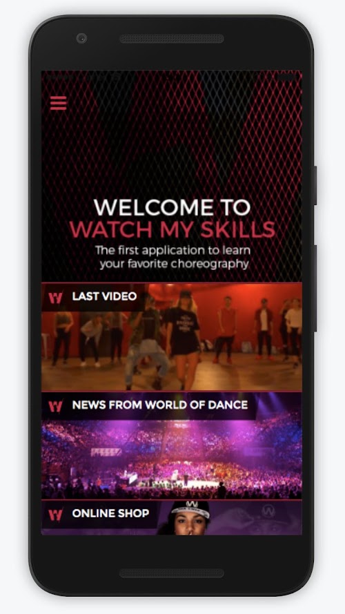 Android application Watch my skills screenshort