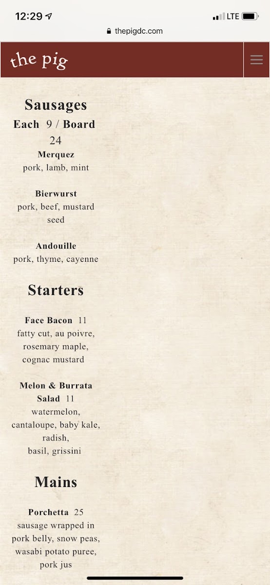 Dinner Menu 1/2