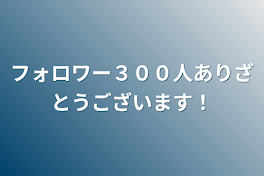 フォロワー３００人ありざとうございます！