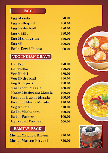 Mast Chicken Biryani House Family Restaurant menu 